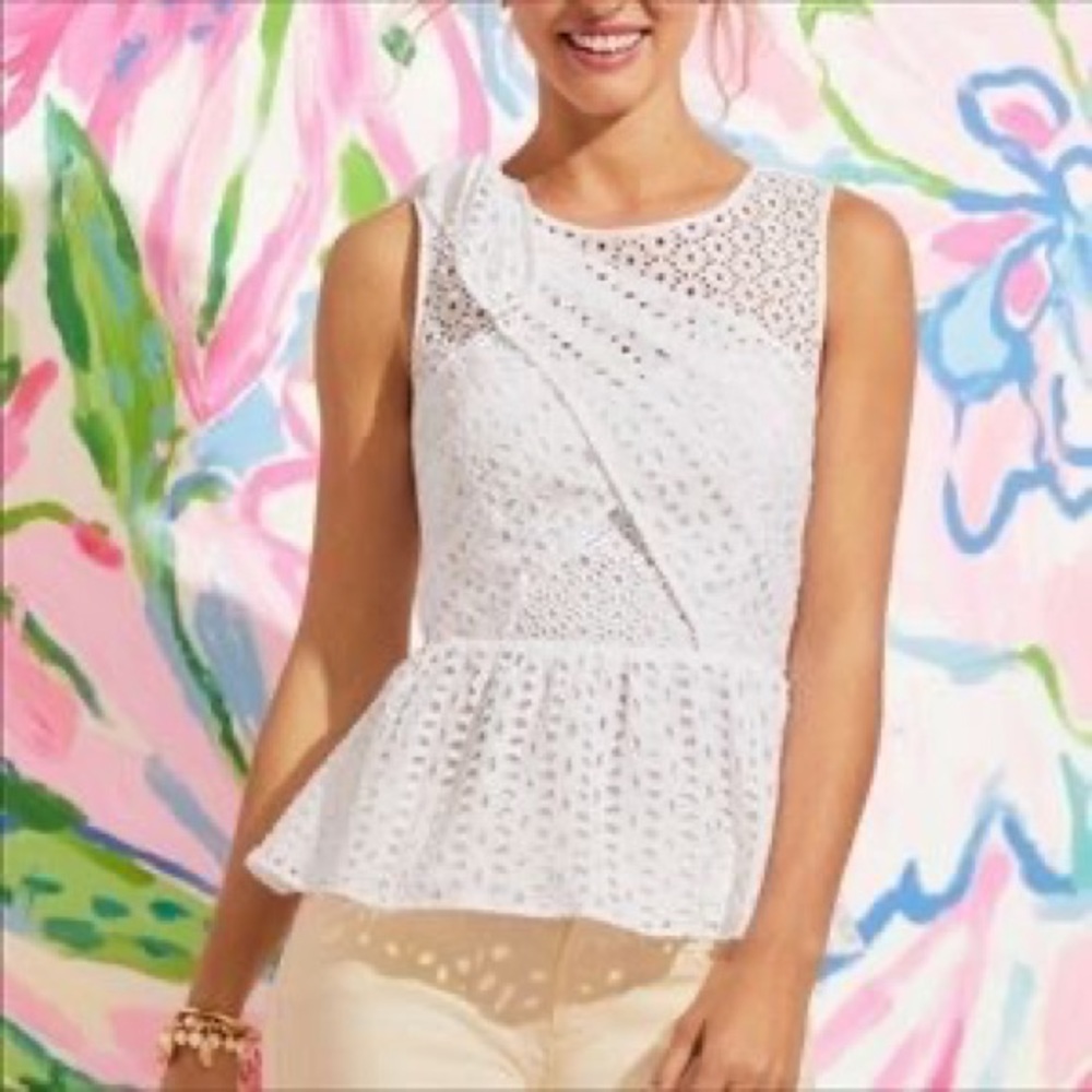 Lilly Pulitzer Diara White Top 00 nwot
